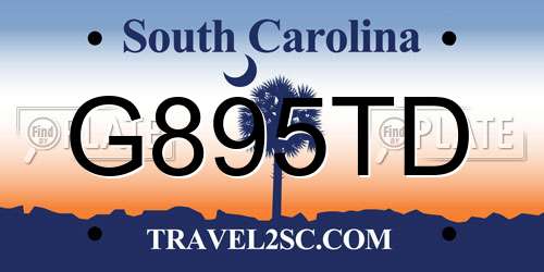 G895TD South Carolina License Plate