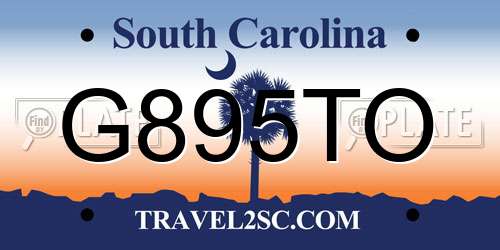 G895TO South Carolina License Plate