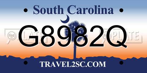 G8982Q South Carolina License Plate