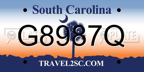 G8987Q South Carolina License Plate