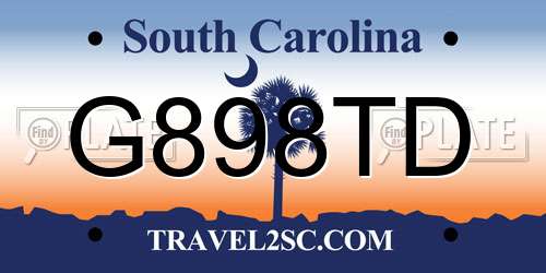 G898TD South Carolina License Plate