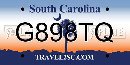 G898TQ South Carolina License Plate