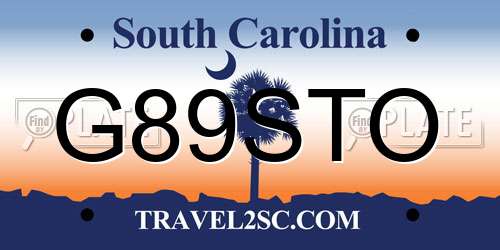 G89STO South Carolina License Plate