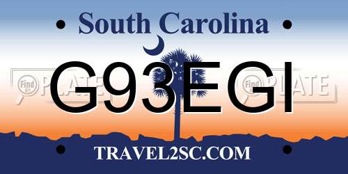 G93EGI South Carolina License Plate