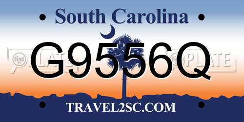 G9556Q South Carolina License Plate