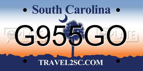 G955GO South Carolina License Plate