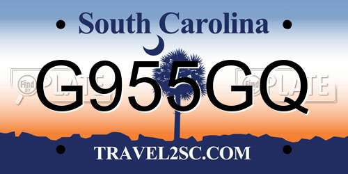 G955GQ South Carolina License Plate