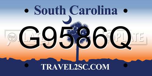 G9586Q South Carolina License Plate