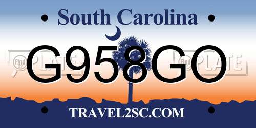 G958GO South Carolina License Plate