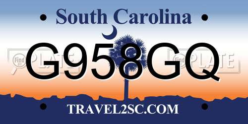 G958GQ South Carolina License Plate