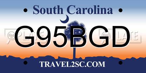 G95BGD South Carolina License Plate