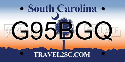 G95BGQ South Carolina License Plate