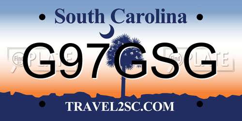 G97GSG South Carolina License Plate