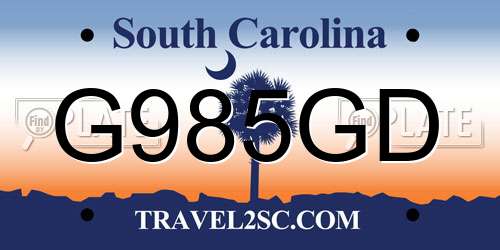 G985GD South Carolina License Plate