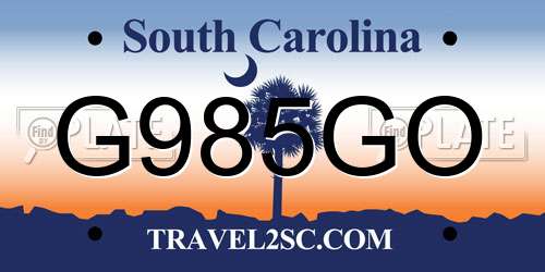 G985GO South Carolina License Plate