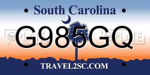 G985GQ South Carolina License Plate