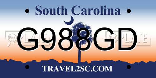 G988GD South Carolina License Plate