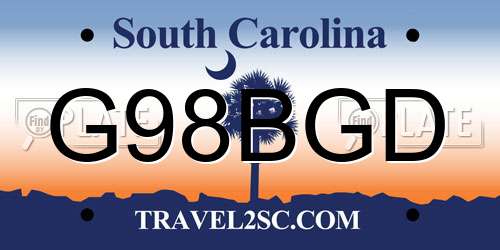 G98BGD South Carolina License Plate
