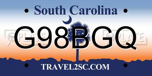 G98BGQ South Carolina License Plate