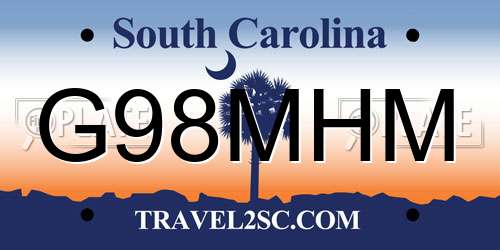 G98MHM South Carolina License Plate