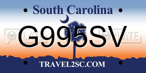 G995SV South Carolina License Plate