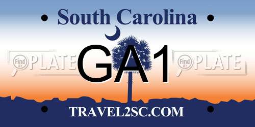 GA1 South Carolina License Plate