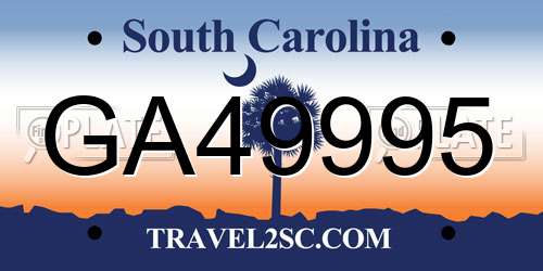 GA49995 South Carolina License Plate