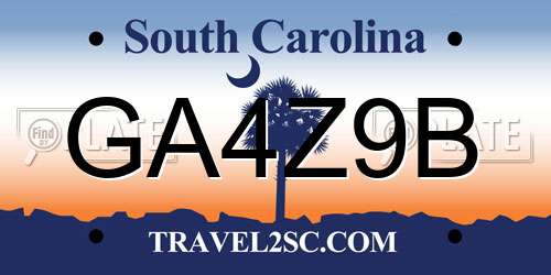 GA4Z9B South Carolina License Plate