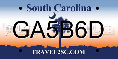 GA5B6D South Carolina License Plate