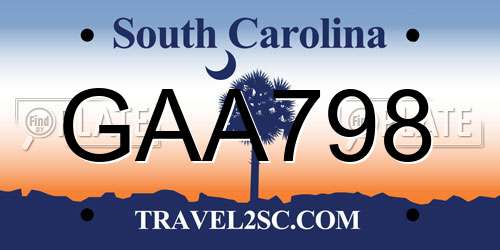 GAA798 South Carolina License Plate