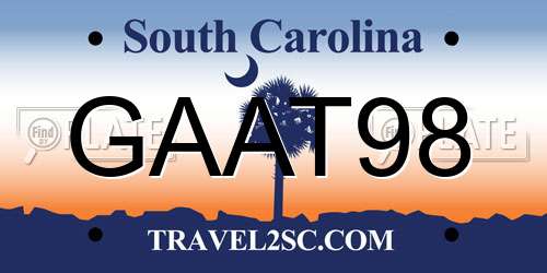 GAAT98 South Carolina License Plate