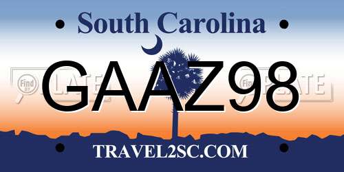 GAAZ98 South Carolina License Plate