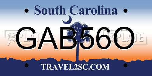 GAB56O South Carolina License Plate