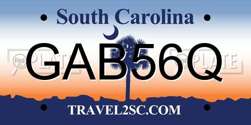 GAB56Q South Carolina License Plate