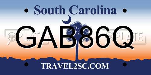GAB86Q South Carolina License Plate