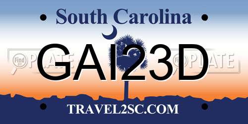 GAI23D South Carolina License Plate