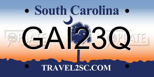 GAI23Q South Carolina License Plate