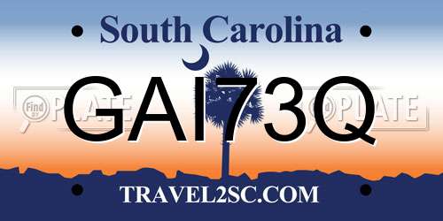 GAI73Q South Carolina License Plate
