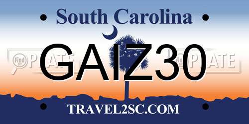 GAIZ30 South Carolina License Plate