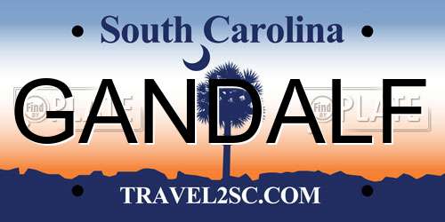 GANDALF South Carolina License Plate