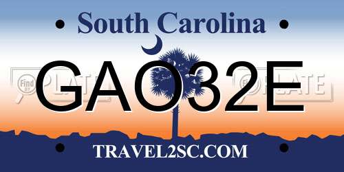 GAO32E South Carolina License Plate
