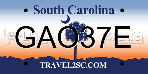GAO37E South Carolina License Plate
