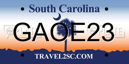 GAOE23 South Carolina License Plate