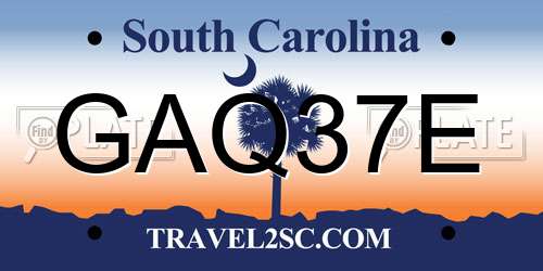 GAQ37E South Carolina License Plate