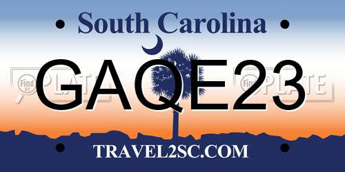 GAQE23 South Carolina License Plate