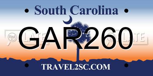 GAR260 South Carolina License Plate