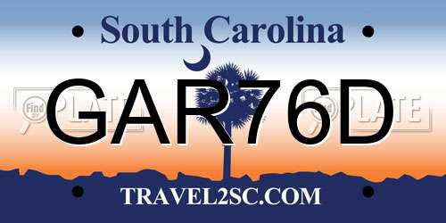 GAR76D South Carolina License Plate