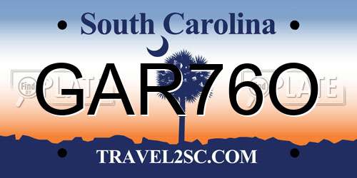 GAR76O South Carolina License Plate