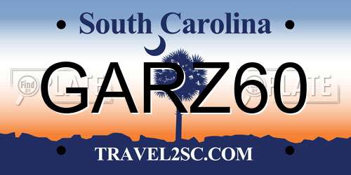 GARZ60 South Carolina License Plate