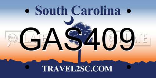 GAS409 South Carolina License Plate
